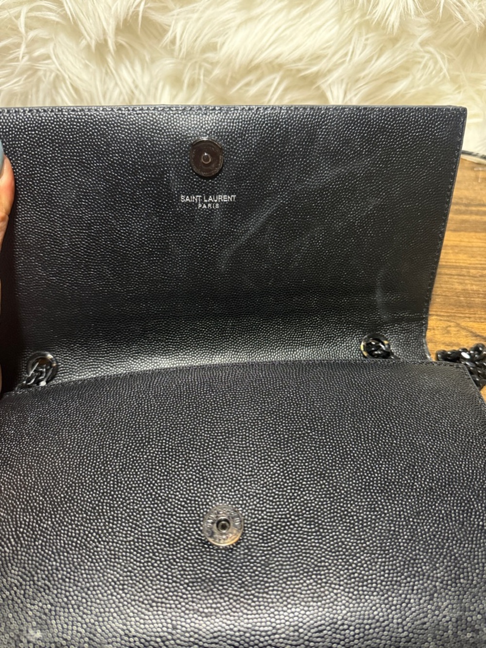 Saint Laurent Black Leather Chain Crossbody Bag - Picture 7 of 15